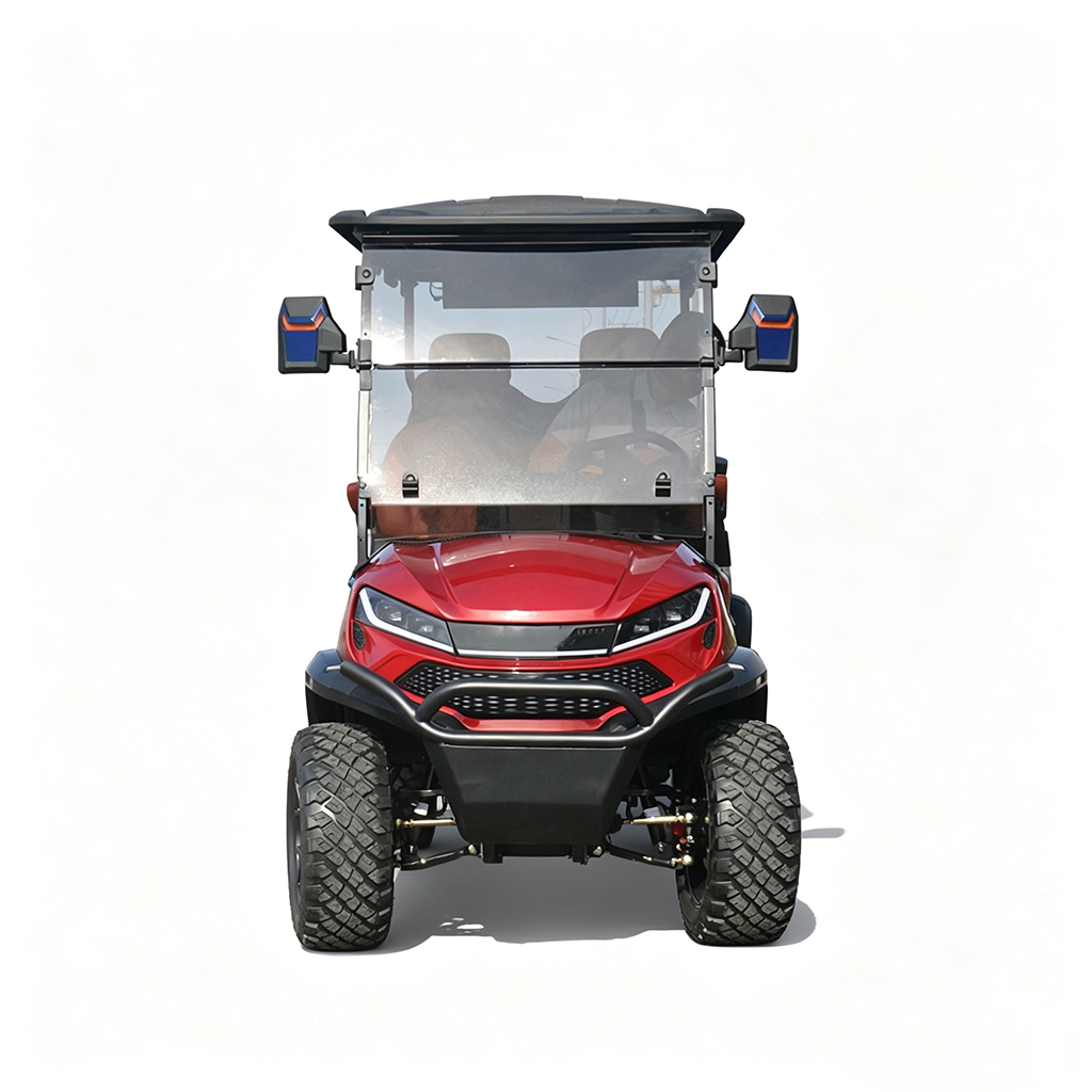 4+2 Seats Lifted Electric Golf Cart Club Golf Car Rear Facing Seat 4 Wheel All Terrain Tire LED Light Strip Front Brush Guard - Image 2