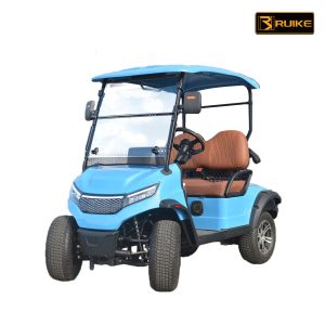 2 Seats Electric Golf Cart Club Golf Car Standard Height 4 Wheel Street Tire Brown Leather Seat Compact Neighborhood Use