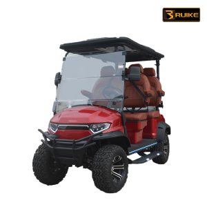 4 Seats Lifted Electric Golf Cart Club Golf Car Forward Facing Seat 4 Wheel All Terrain Tire LED Light Strip Front Brush Guard