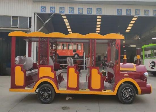 11-Seat Sightseeing Small Trackless Electric Passenger Train with Sheet Metal Body - Image 4