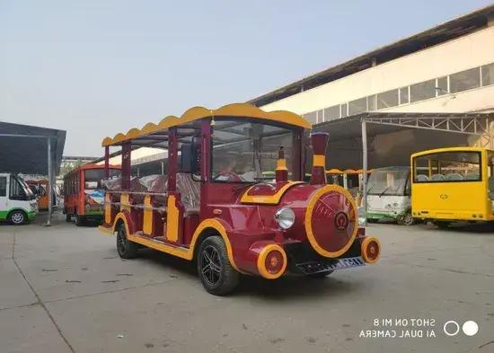 11-Seat Sightseeing Small Trackless Electric Passenger Train with Sheet Metal Body - Image 3