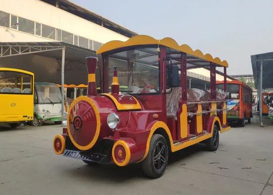 11-Seat Sightseeing Small Trackless Electric Passenger Train with Sheet Metal Body
