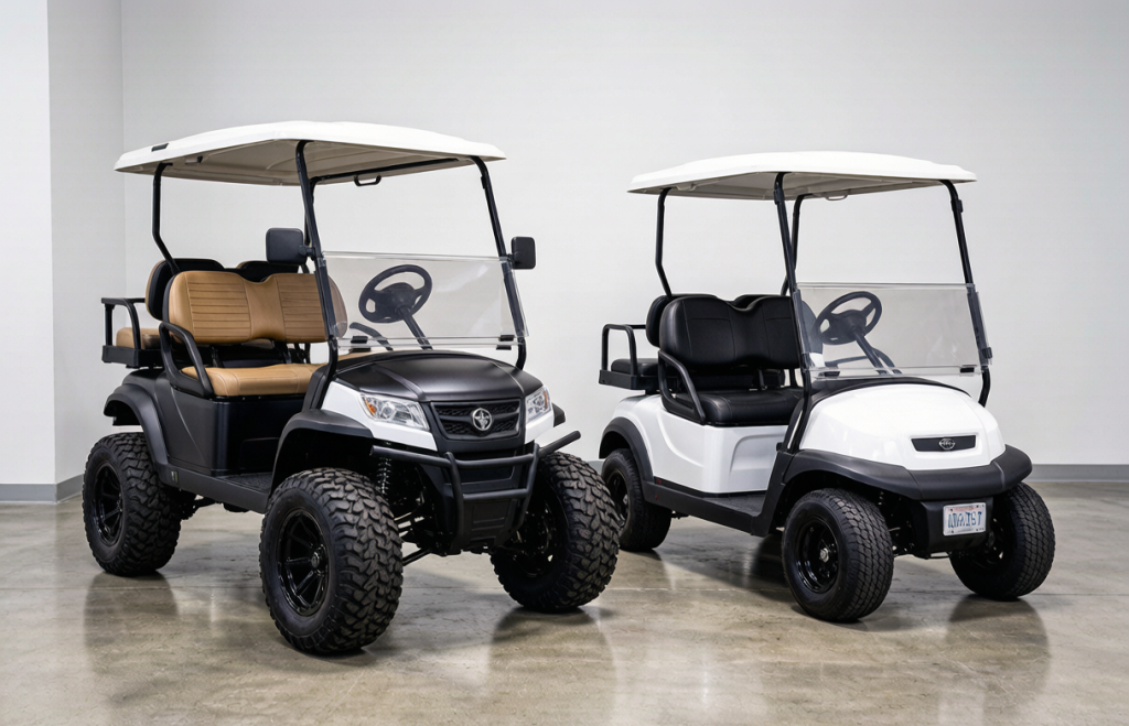 Electric golf cart comparison side by side